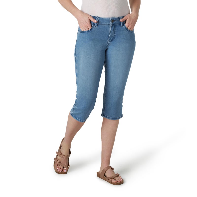 Riders by Lee Indigo Women's Ultra Soft Denim Capri, Sky, 6 - Image 1